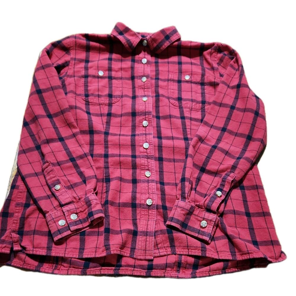 Duluth Trading Co Mens Red Long Sleeve Button Down Shirt Size Large - Picture 1 of 3